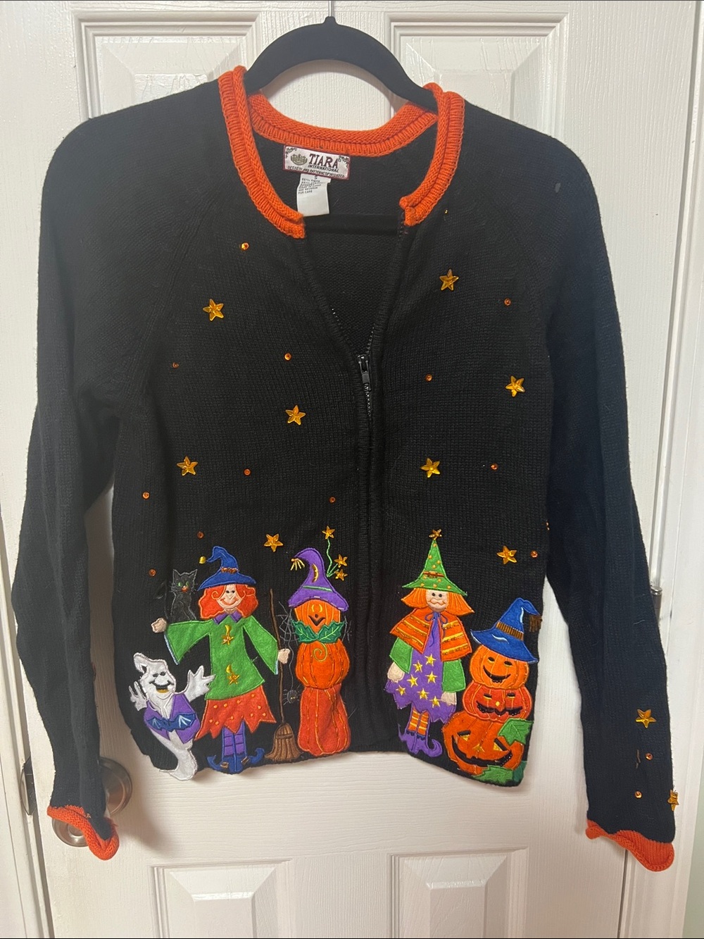 Tiara International Vintage 90s Halloween Sweater / Cardigan